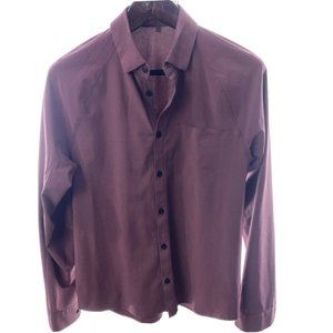 Lululemon Mens S Red Shirt Button Front Performance Raglan Front Pocket Stretch